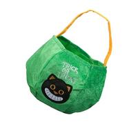 Uqezagpa Porte-bonbons surdimensionné en velours avec poignée - Solution de rangement sur le thème de la citrouille pour les occasions de vacances, Halloween, Vert, B