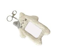 Uqezagpa Porte-cartes en peluche de dessin animé - Couverture de cartes en peluche - Porte-cartes photo - Porte-clé, Beurre, Size Approx. 15x11cm/5.9x4.33in