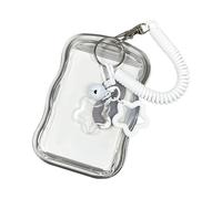Uqezagpa Porte-cartes transparent avec cordon à ressort résistant à l'eau pour cartes de crédit, cartes de visite, bus, Couleur 1, Size Approx. 110x73mm/4.33x2.87in