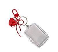 Uqezagpa Porte-clés en acrylique élégant avec motif cœur - Étui compact de voyage essentiel pour les utilisateurs fréquents - Étui pour cartes photo, Rouge, Beauté de masse
