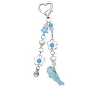 Uqezagpa Porte-clés en perles de cristal - Breloque baleine en cristal - Porte-clés en forme d'étoile pour sac à dos - Ornement de papillon noir, bleu, taille unique