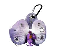 Uqezagpa Porte-clés Phalaenopsis imprimé animal à suspendre accessoire à fixation rapide design multi-usage décoration pour clés, sacs, breloque phalaenopsis rayée animal, violet, taille unique