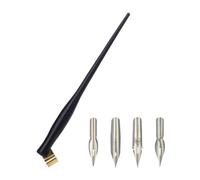 Uqezagpa Porte-stylo à plume avec 4 pointes interchangeables en résine et bride en métal réglable pour artiste débutant, écriture, esquisse