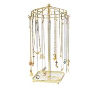 Uqezagpa Présentoir à bijoux multifonction en acrylique - Tour rotative adaptée pour le rangement et la présentation de colliers - Organisateurs de bijoux en métal acrylique