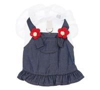 Uqezagpa Pull pour chien de petite taille - Robe à fleurs rouges pour chats - Jupe de festival - Robe pour chien de grande taille