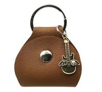 Uqezagpa Récipient pour médiator de guitare - Pochette en polyuréthane pour médiator de guitare, Pendentif marron doré, Size Approx. 2.60x2.01inch6.6x5.1cm