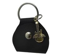 Uqezagpa Récipient pour médiator de guitare - Pochette en polyuréthane pour médiator de guitare, Pendentif noir et doré, Size Approx. 2.60x2.01inch6.6x5.1cm