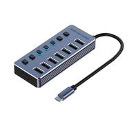 Uqezagpa Répartiteur USB 3.0 en aluminium 4/7/10 ports USB - Transfert de données rapide et chargement indépendamment