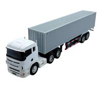 Uqezagpa Répliques de camion conteneur 20,5 cm en métal moulé sous pression Artisanat Modèle de véhicule de transport Article de collection Décoration Figurine de camion en alliage