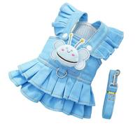 Uqezagpa Robe harnais pour petits chiens - Design réglable - Tissu confortable - Jupe porte-jarretelles pour promener confortablement votre animal de compagnie