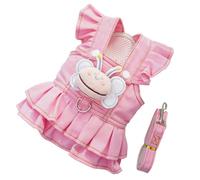 Uqezagpa Robe harnais pour petits chiens - Design réglable - Tissu confortable - Jupe porte-jarretelles pour promener confortablement votre animal de compagnie