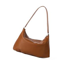 Uqezagpa Sac à bandoulière en cuir PU souple encouragé coréen, élégant, simple, pour femme, utilisation décontractée, sac à main d'architecte simple, marron