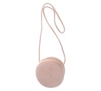 Uqezagpa Sac à bandoulière en paille tissé à la main - Couleur unie - Rond - Pour fille - Plage - Grande capacité - Inspiré du téléphone portable, Poudre pour la peau., One Size