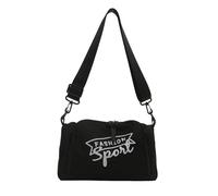 Uqezagpa Sac à bandoulière simple unisexe pour les sports de plein air décontractés et les étudiants, avec grandes poches, sac à main à bandoulière, sac à main décontracté, Noir , One Size