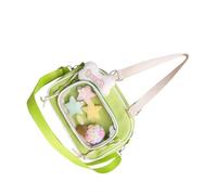 Uqezagpa Sac à main confortable en nylon léger avec affichage transparent pour étudiants, sac à bandoulière spacieux sur le thème de la culture Otaku, Vert, One Size