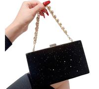 Uqezagpa Sac à main de soirée avec sangle de chaîne, sac à bandoulière, sac à main, un must have pour les occasions spéciales sacs de soirée, Noir , One Size