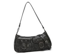 Uqezagpa Sac à main moderne à bandoulière avec sangle confortable et clous accrocheurs en cuir synthétique pour un usage quotidien, sac à main de soirée vintage pour femme, Noir