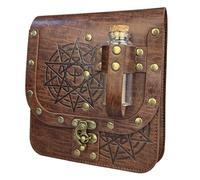 Uqezagpa Sac banane médiéval en cuir avec fioles de potion en liège pour Halloween, a, Size Approx. 16x17cm/6.3x6.7in