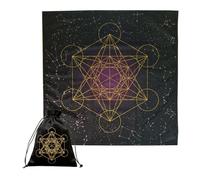Uqezagpa Sac de tarot avec cordon de serrage, rangement de bijoux, nappe, sac de cartes de jeu, petites pochettes de cartes de tarot de mariage, Nappe et sac, Taille unique