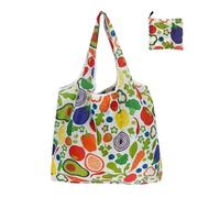 Uqezagpa Sac d'épicerie extensible avec motifs résistants à l'eau, sac de courses pliable et portable pour faire du shopping et des voyages efficaces, sac à main de grande capacité, Paradis des