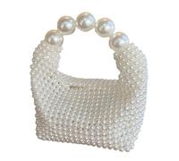 Uqezagpa Sac fourre-tout de voyage à la mode sac de soirée sac à main perlé pour un look sac fourre-tout perlé, blanc, One Size