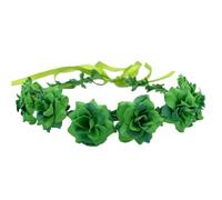 Uqezagpa Serre-tête à fleurs vertes pour la Saint-Patrick - Décoration irlandaise - Accessoires de fête - Ornement de cheveux festif
