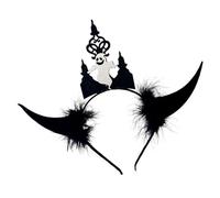 Uqezagpa Serre-tête contemporain en forme de chauve-souris antidérapant - Accessoire de cheveux créatif pour fête d'Halloween - Bandeaux chauve-souris noirs pour adolescents