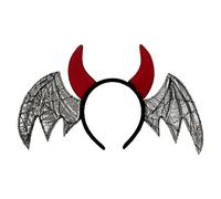 Uqezagpa Serre-tête en forme d'aile de chauve-souris et corne de diable pour adulte et adolescent - Serre-tête pour fête d'Halloween - Pour femme et fille - Pour se laver le visage