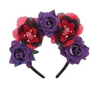 Uqezagpa Serre-tête gothique avec tête de mort, couronnes de fleurs gothiques pour femme, couronnes d'Halloween pour le jour des morts