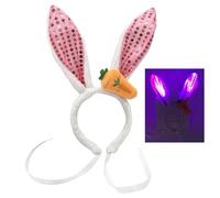 Uqezagpa Serre-tête Happy Easter pour enfant et adulte - Serre-tête oreilles de lapin - Accessoires de jeu de rôle - Accessoires pour cheveux pour fêtes et rassemblements