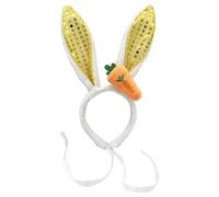 Uqezagpa Serre-tête Happy Easter pour enfant et adulte - Serre-tête oreilles de lapin - Accessoires de jeu de rôle - Accessoires pour cheveux pour fêtes et rassemblements