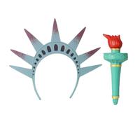 Uqezagpa Serre-tête lampe torche Statue des Libertés Accessoires de scène Serre-tête pour Halloween et 4 juillet, accessoires de fête, fête de l'indépendance