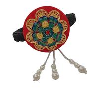 Uqezagpa Serre-tête traditionnel coréen Hanbok pour femmes et filles avec vernis bleu et fausses perles