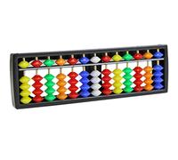 Uqezagpa Soroban Portable pour W/Perles Colorées Mathématiques Calculer Outil Touche