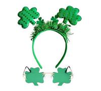 Uqezagpa StPatrick Lot de 2 bandeaux en forme de trèfles pour réunions de famille, carnavals, fêtes, serre-tête irlandais traditionnel
