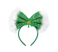 Uqezagpa StPatricks Serre-tête pour fête nationale irlandaise Bandeau poudre pailletée pour fête à thème festival