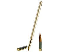 Uqezagpa Stylo pinceau de peinture chinoise en métal avec convertisseur d'encre et 4 cartouches d'encre pour écriture régulière