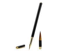 Uqezagpa Stylo pinceau de peinture chinoise en métal avec convertisseur d'encre et 4 cartouches d'encre pour écriture régulière