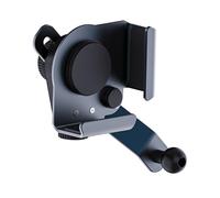 Uqezagpa Supports de téléphone de voiture liquide ventilé 17 mm Pince générale en aluminium Support de téléphone pour écrans incurvés Hauteur réglable Tableau de bord Clip
