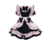 Uqezagpa Tenue de soubrette 3 pièces pour femme - Costume de dessin animé - Robe de cosplay avec tablier - Accessoire de lingerie française