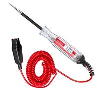 Uqezagpa Testeur de circuit à écran LCD numérique 3-48 V avec fil à ressort étendu rétroéclairé pour véhicule lourd basse tension lumière