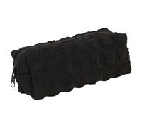 Uqezagpa Trousse à crayons de grande capacité - Jolie trousse de maquillage - Papeterie pour fille - Pochette à stylos de grande capacité, Noir
