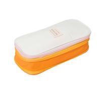 Uqezagpa Trousse à crayons en toile extensible de grande capacité avec fermeture éclair pour étudiants, enseignants, pochettes de rangement pour marqueurs, Beige curcuma