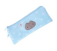 Uqezagpa Trousse à stylos double couche avec 2 compartiments - Trousse de voyage pour cosmétiques - Pour femme - Motif étoiles, bleu
