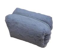 Uqezagpa Trousse de maquillage en peluche en polyester doux pour organiser les cosmétiques designs tendance et pratiques, gris, Size 17x9x10cm/6.69x3.54x3.94inch