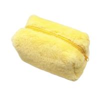 Uqezagpa Trousse de maquillage en peluche en polyester doux pour organiser les cosmétiques designs tendance et pratiques, jaune, Size 17x9x10cm/6.69x3.54x3.94inch