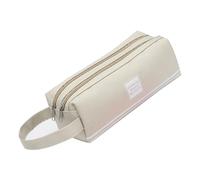 Uqezagpa Trousse multifonction de grande capacité, double couche, grands compartiments, pochette à stylos en toile, bleu marine, 20cm x 15cm x 1cm