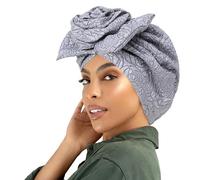 Uqezagpa Turban élégant extensible hijab pour femme accessoire pour cheveux confortable foulard enveloppant élastique turban confortable foulard, gris, Taille unique