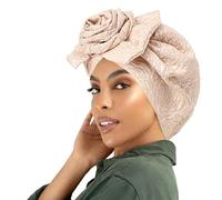 Uqezagpa Turban élégant extensible hijab pour femme accessoire pour cheveux confortable foulard enveloppant élastique turban confortable foulard, beige, Taille unique