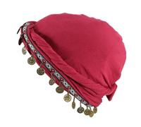 Uqezagpa Turban ethnique pour femme avec garniture de pièces de monnaie tête de mort queue torsadée pour femme bandanas pull tendance sport respirant couvre-chef, b, Taille unique